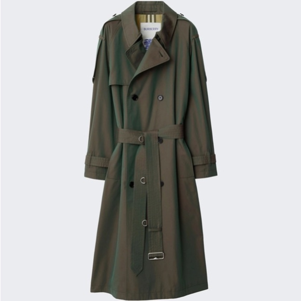 Burberry Womens Green Trench Coat